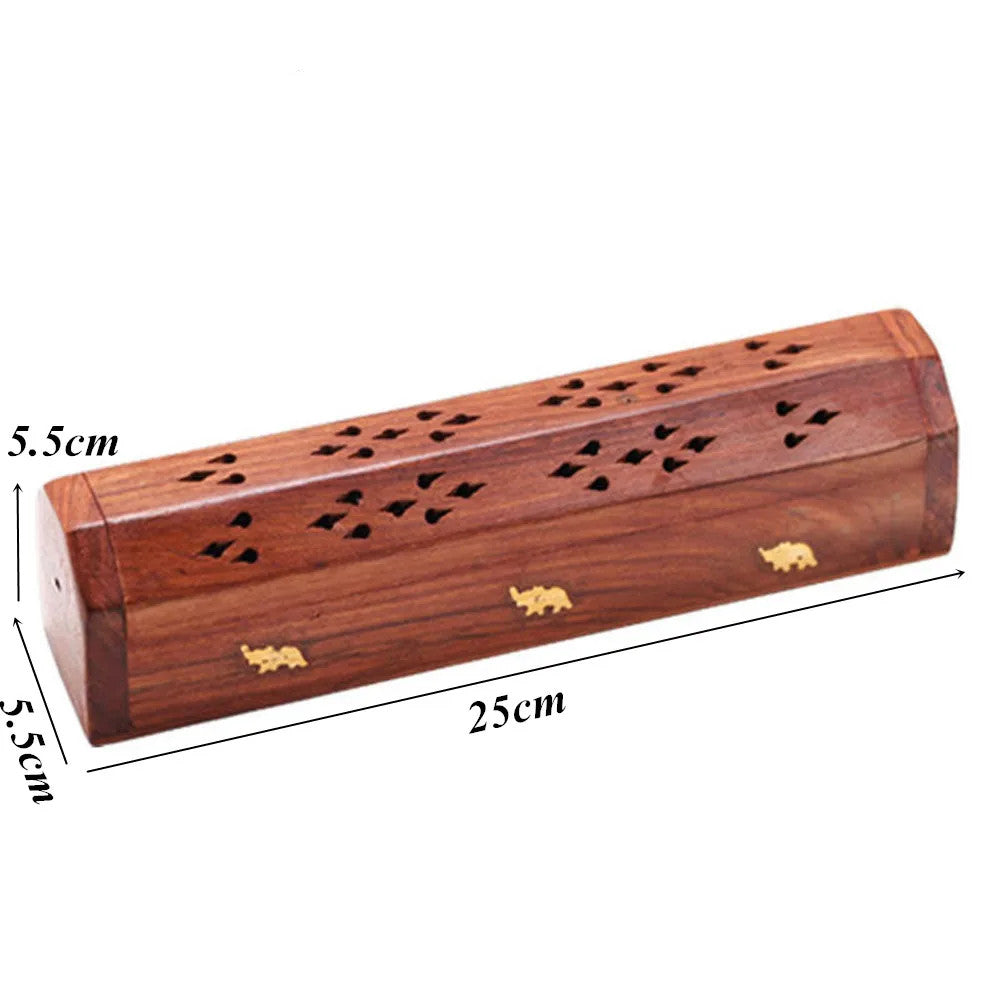Bamboo Incense Burner Fragrance Box Tower Incense Seat Joss Stick Box Lying Censer Hand Carving Incense Stick Holder Teahouse