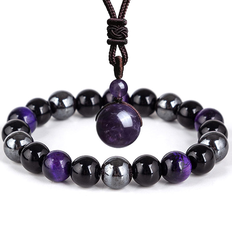 Tibetan Tiger's Eye Bracelet & Necklace Set — view 14