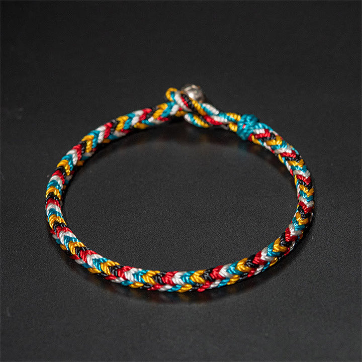 Handwoven five-color thread bracelet — view 7