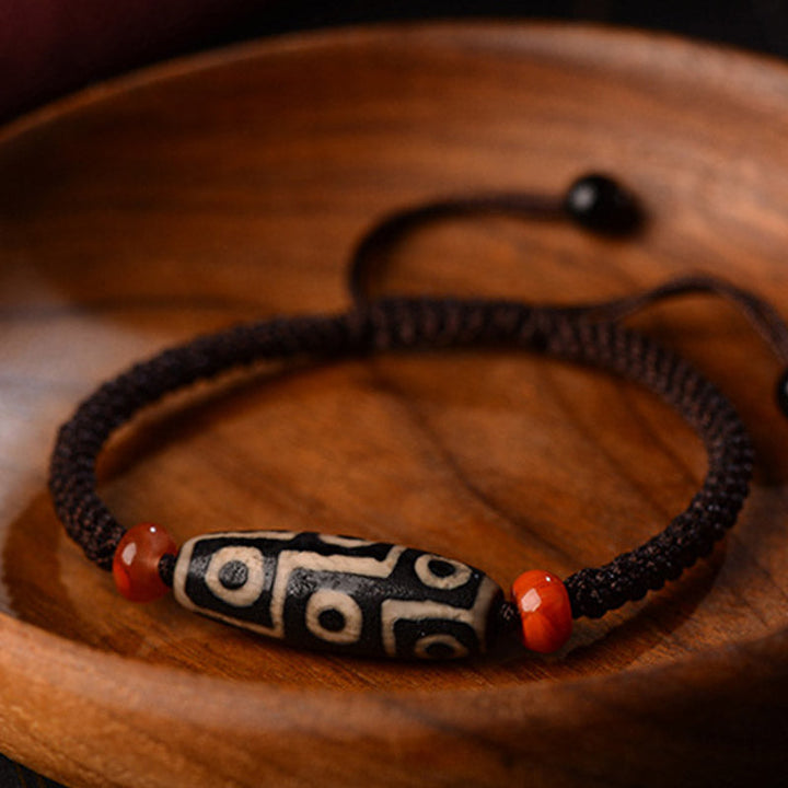 Nine-Eye Dzi bead cord bracelet — view 6