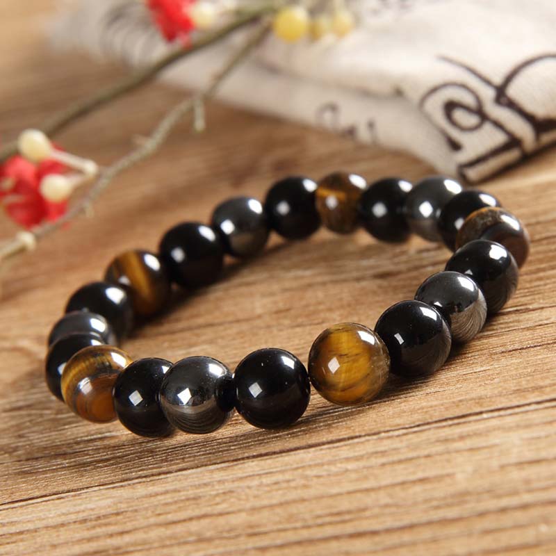 Tibetan Tiger's Eye Bracelet & Necklace Set — view 4