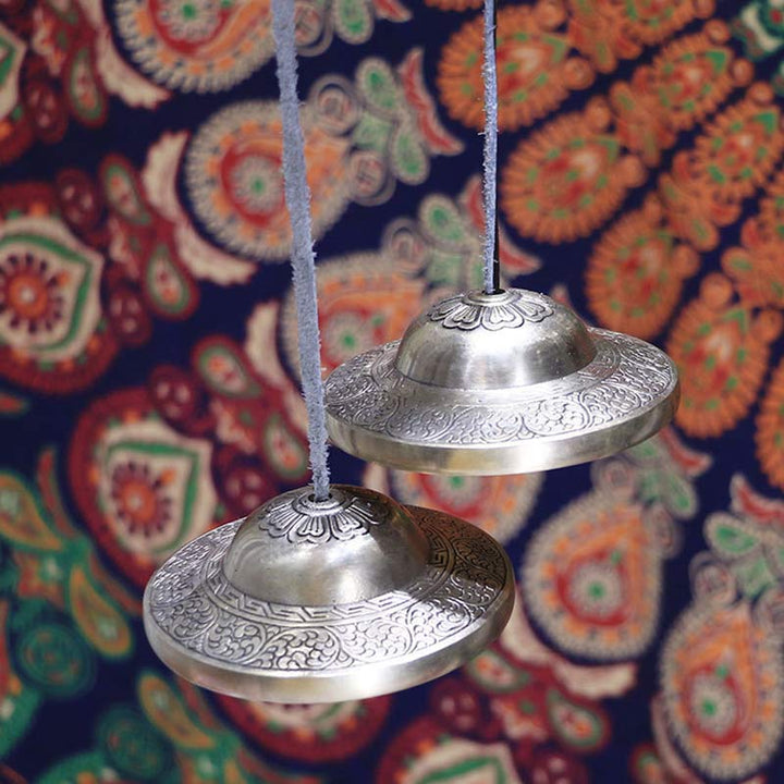 Buddha Stones Tibetan Tingsha Bell Auspicious Cloud Six True Words Copper Wealth Decoration Buddhist Supplies BS 1