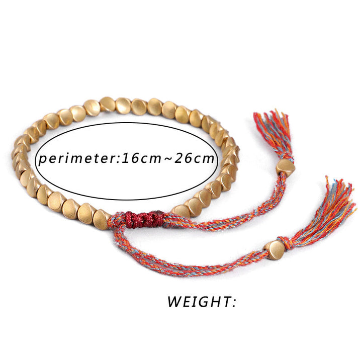 Tibetan copper bead cord bracelet — view 12