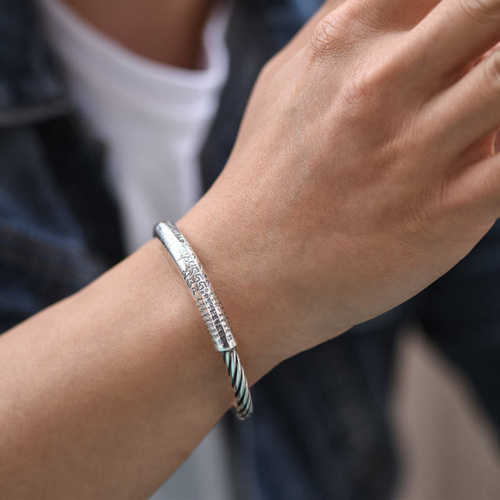 Om Mani Padme Hum copper cuff bracelet — view 9