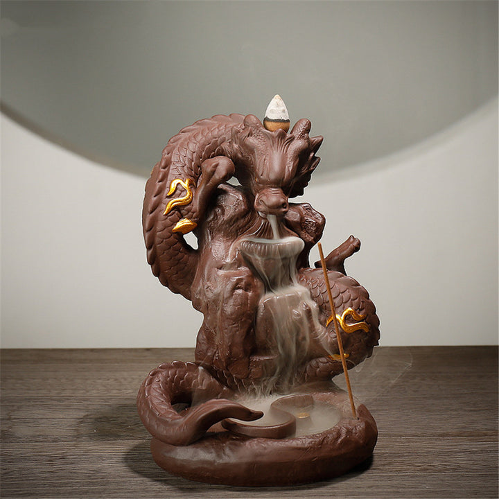 Backflow Incense Burner Dragon Incense Stick Holder Smoke Waterfall Aromatherapy Furnace Home Decor Censer