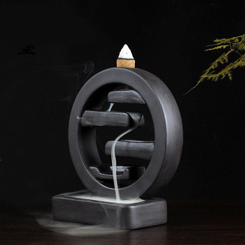Square Incense Ceramic Backflow Incense Burner Creative Home Decor Incense Holder Censer Living Room Office Ornament