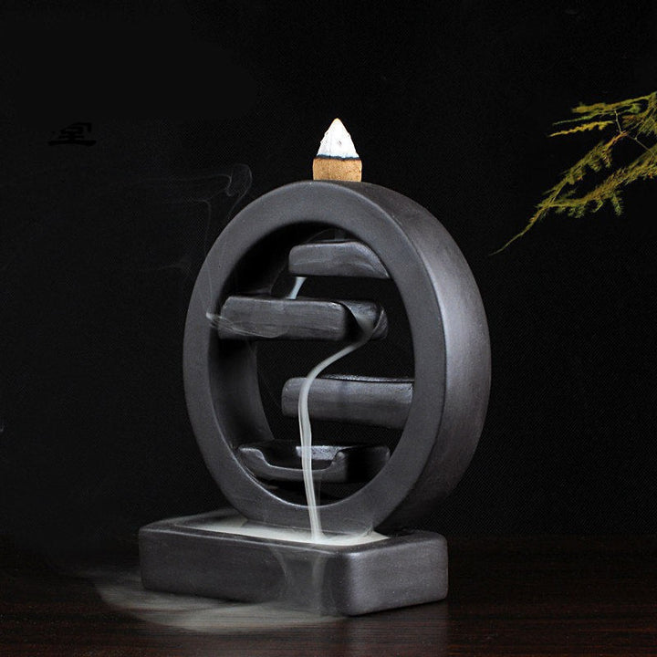 Square Incense Ceramic Backflow Incense Burner Creative Home Decor Incense Holder Censer Living Room Office Ornament