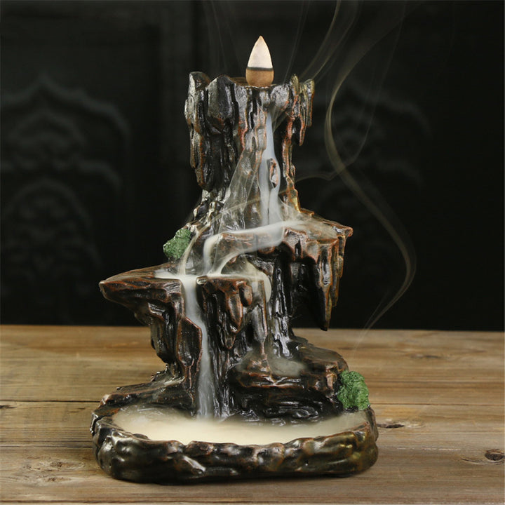 Mountain Waterfall Landscape Hand Crafts Censer Base Holder Stand