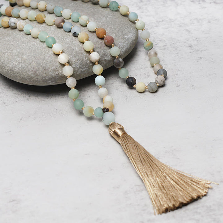 Amazonite Beads 108-Bead Mala Bracelet — main product view