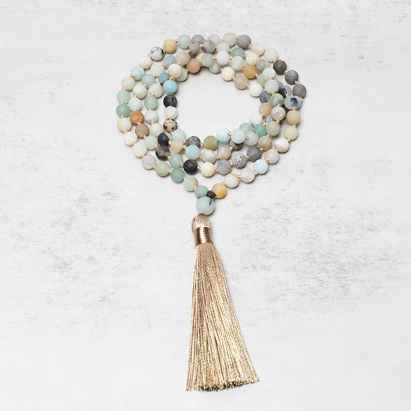 Amazonite Beads 108-Bead Mala Bracelet — product view 2