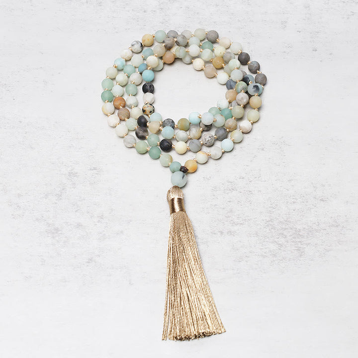 Amazonite Beads 108-Bead Mala Bracelet — product view 2