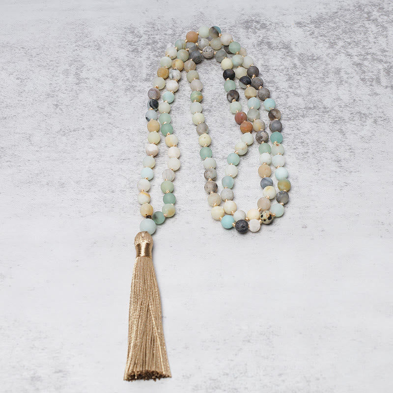 Amazonite Beads 108-Bead Mala Bracelet — product view 3