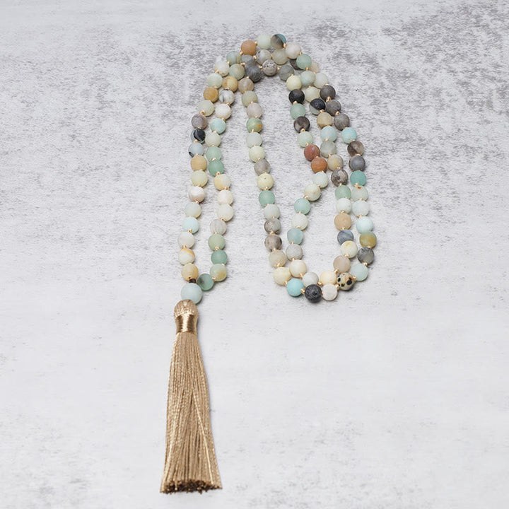 Amazonite Beads 108-Bead Mala Bracelet — product view 3