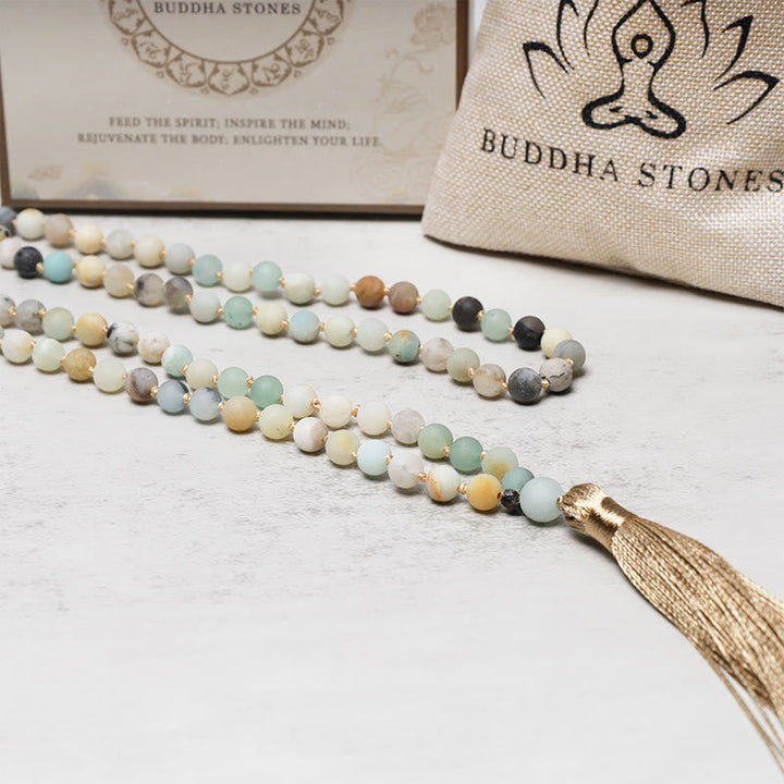 Amazonite Beads 108-Bead Mala Bracelet — product view 5