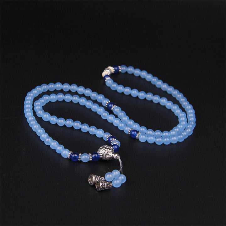 Blue Crystal 108-Bead Mala Bracelet — product view 7