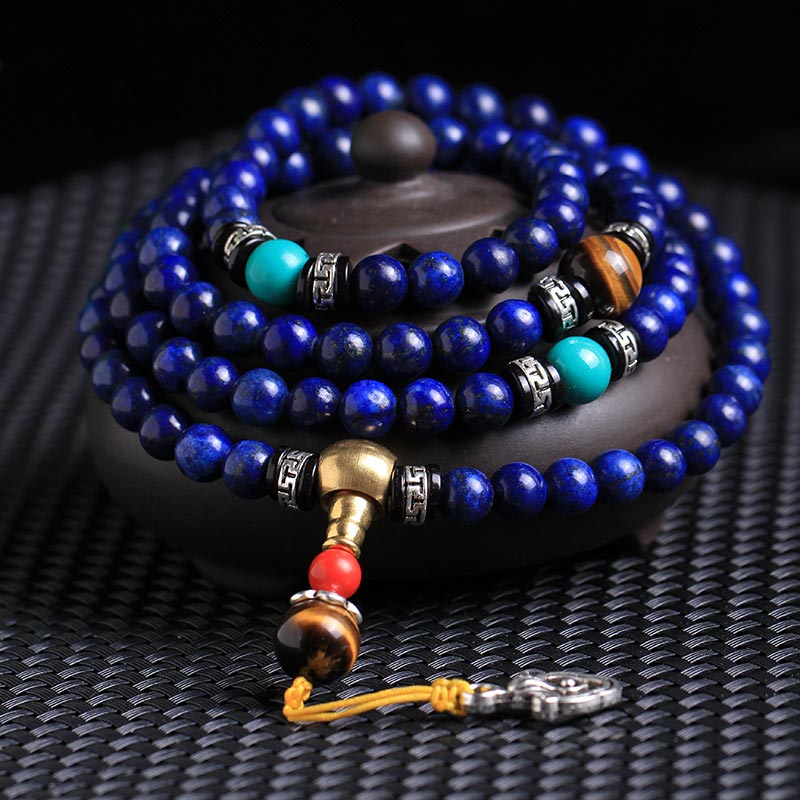 Lazurite Lapis Lazuli 108-Bead Mala Bracelet — main product view