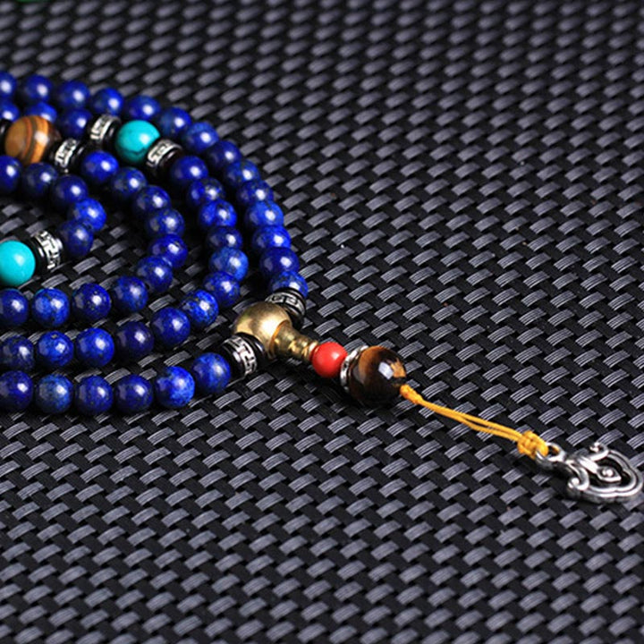Lazurite Lapis Lazuli 108-Bead Mala Bracelet — product view 4