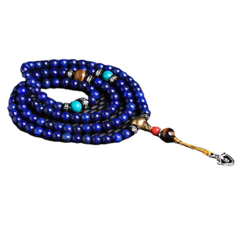 Lazurite Lapis Lazuli 108-Bead Mala Bracelet — product view 5