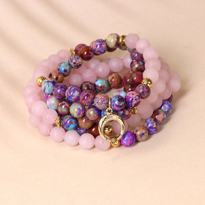 Miano Real Pink Crystal 108-Bead Mala Bracelet — main product view