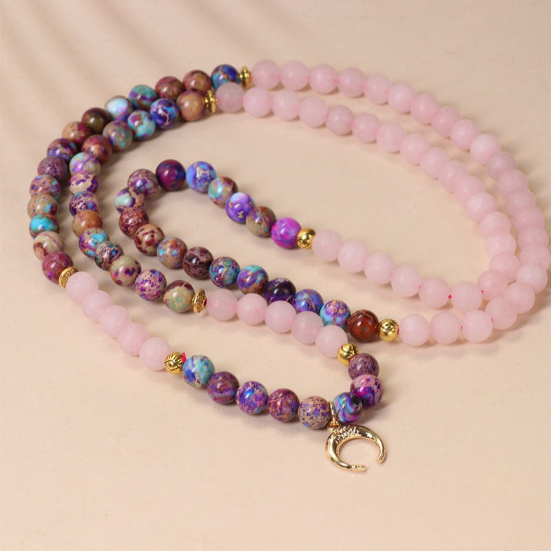 Miano Real Pink Crystal 108-Bead Mala Bracelet — product view 2