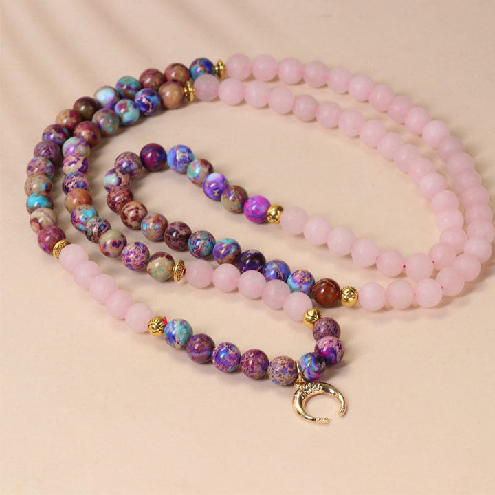 Miano Real Pink Crystal 108-Bead Mala Bracelet — product view 2