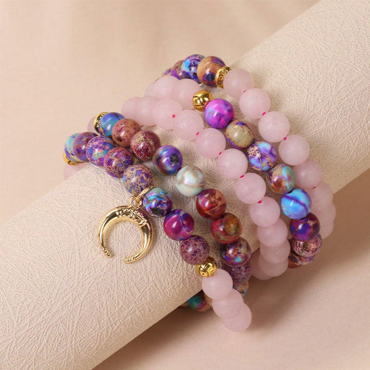 Miano Real Pink Crystal 108-Bead Mala Bracelet — product view 3