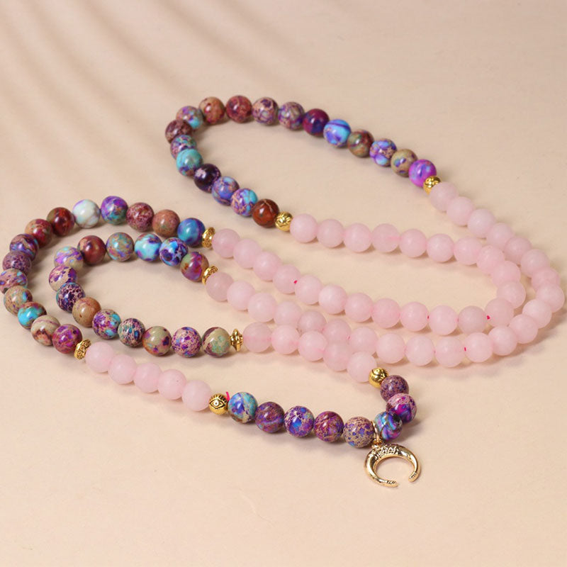 Miano Real Pink Crystal 108-Bead Mala Bracelet — product view 4