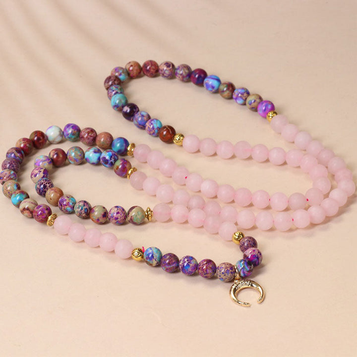 Miano Real Pink Crystal 108-Bead Mala Bracelet — product view 4