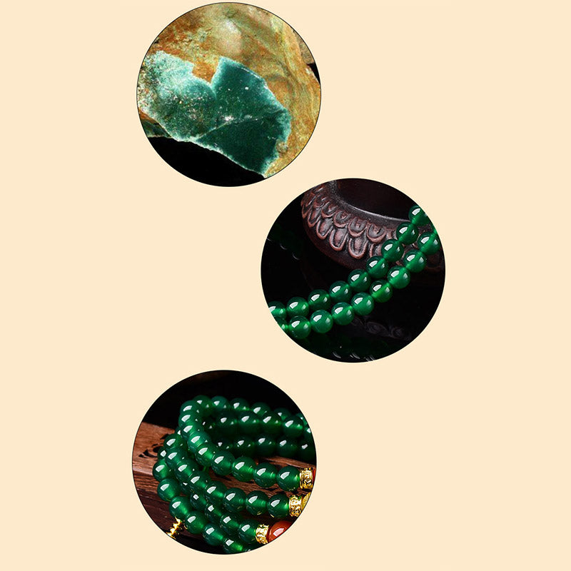 Green Agate 108-Bead Mala Bracelet — product view 8