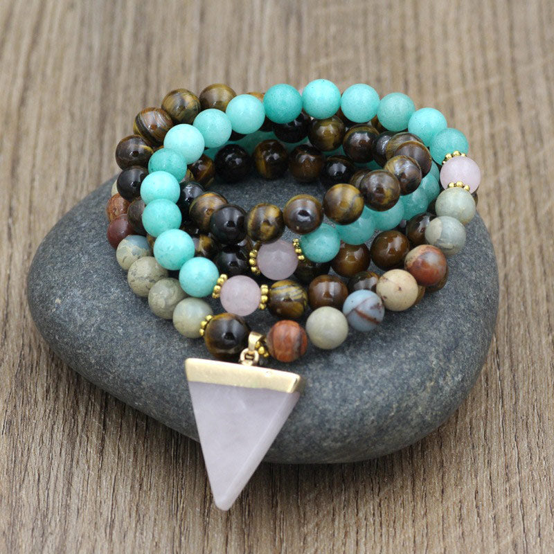 Stone Tiger Eye 108-Bead Mala Bracelet — main product view