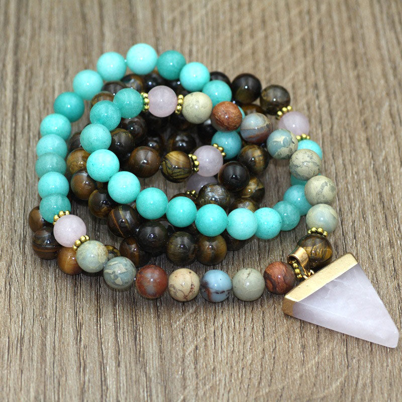 Stone Tiger Eye 108-Bead Mala Bracelet — product view 2