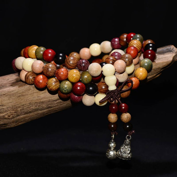Wenge Wood 108-Bead Mala Bracelet — main product view