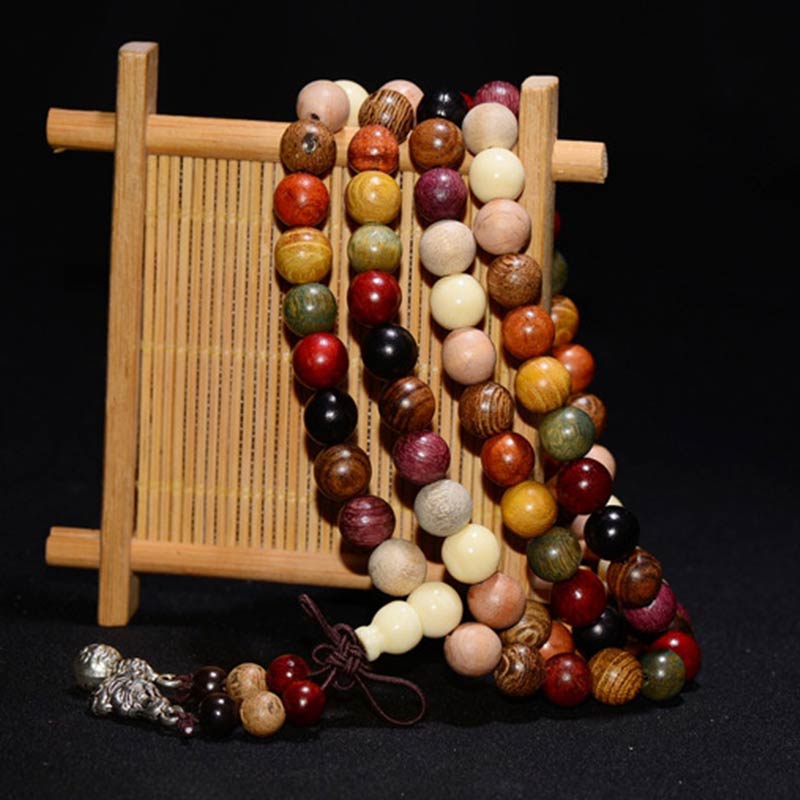 Wenge Wood 108-Bead Mala Bracelet — product view 2