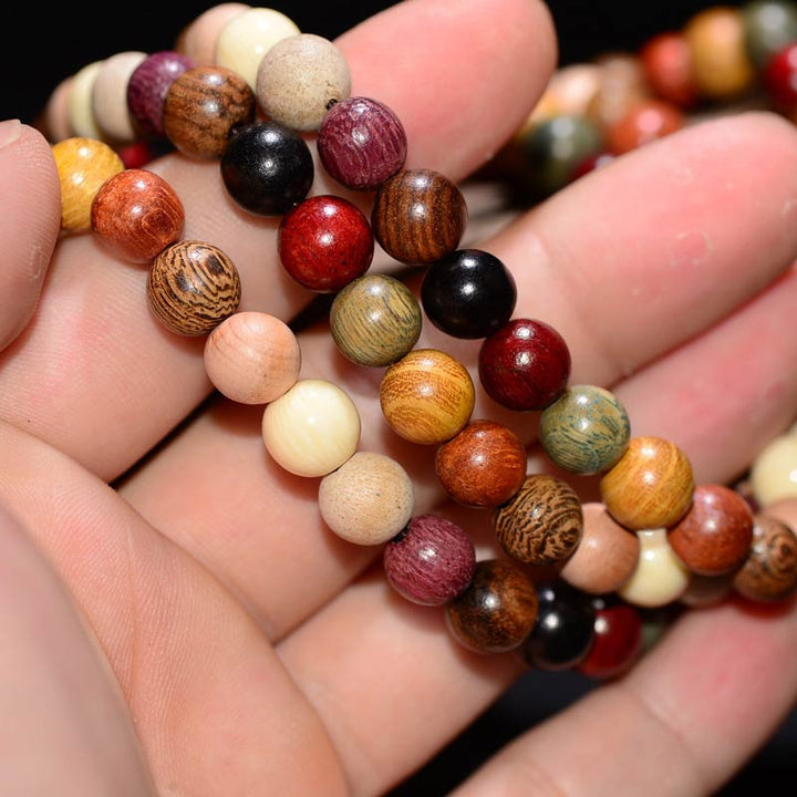 Wenge Wood 108-Bead Mala Bracelet — product view 3