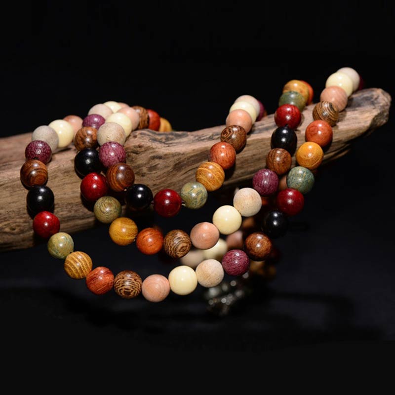 Wenge Wood 108-Bead Mala Bracelet — product view 4