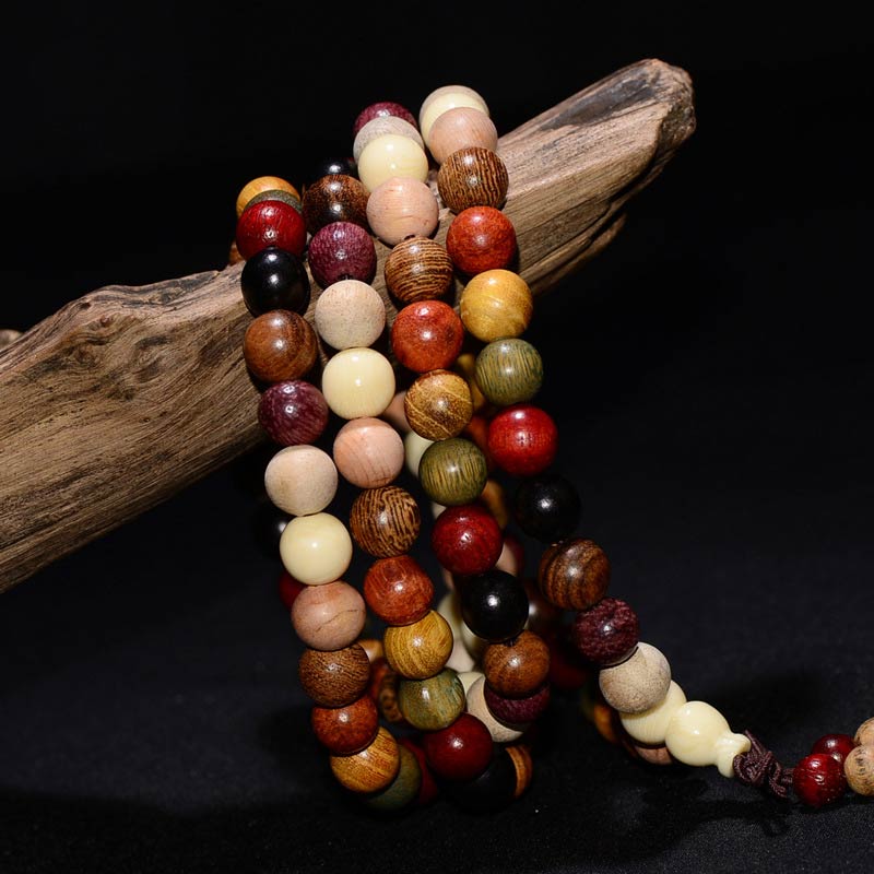 Wenge Wood 108-Bead Mala Bracelet — product view 5