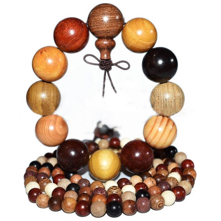 Wenge Wood 108-Bead Mala Bracelet — product view 7