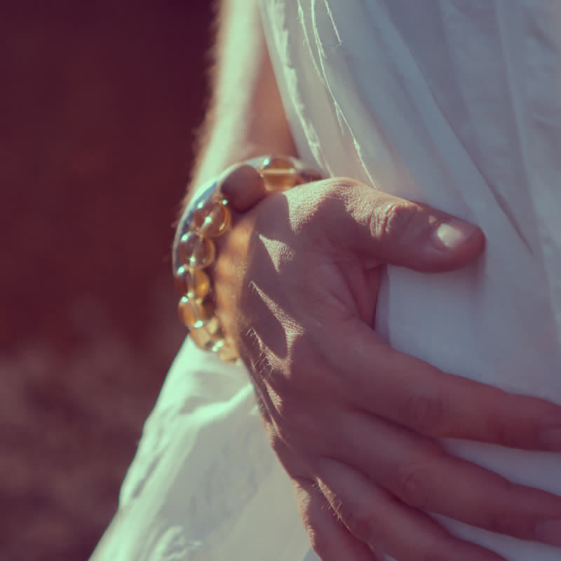 925 Sterling Silver Citrine Sandalwood Turquoise 108-Bead Mala Bracelet — product view 6