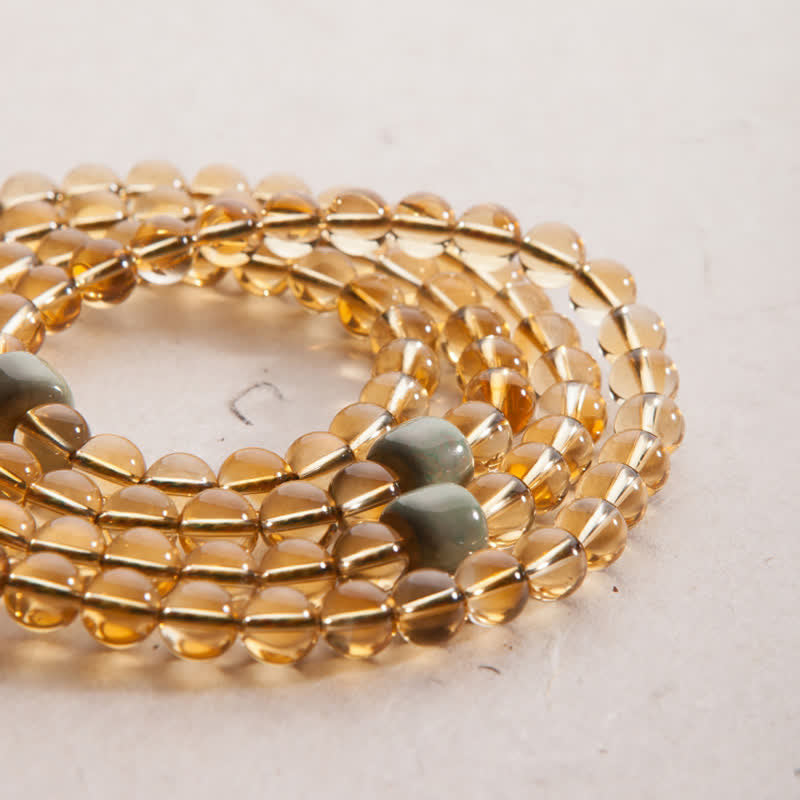 925 Sterling Silver Citrine Sandalwood Turquoise 108-Bead Mala Bracelet — product view 20