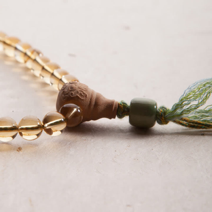 925 Sterling Silver Citrine Sandalwood Turquoise 108-Bead Mala Bracelet — product view 22
