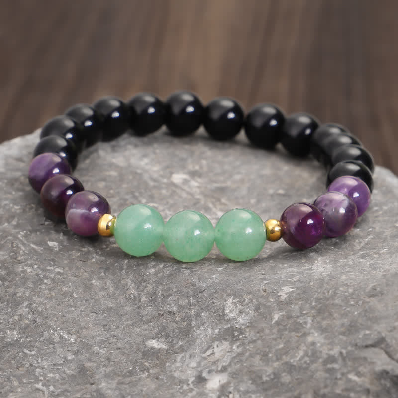 Amethyst Green Aventurine Lotus 108-Bead Mala Bracelet — product view 10