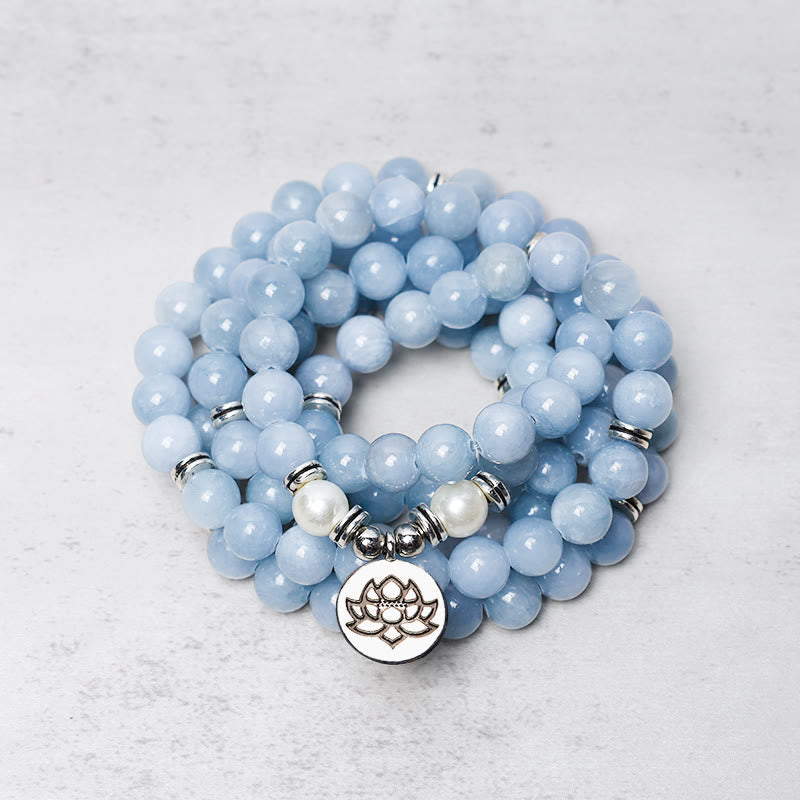 Aquamarine 108-Bead Mala Bracelet — main product view
