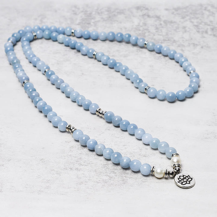 Aquamarine 108-Bead Mala Bracelet — product view 2