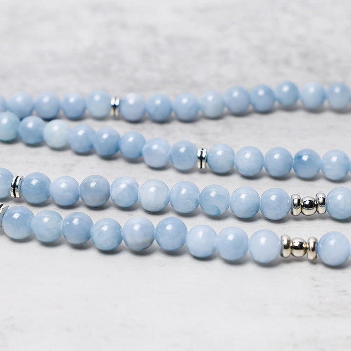 Aquamarine 108-Bead Mala Bracelet — product view 4