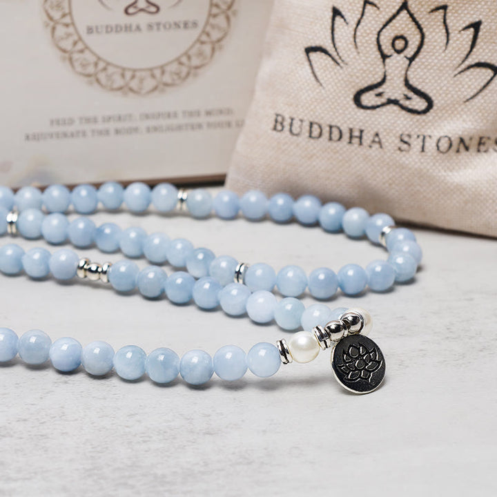 Aquamarine 108-Bead Mala Bracelet — product view 5