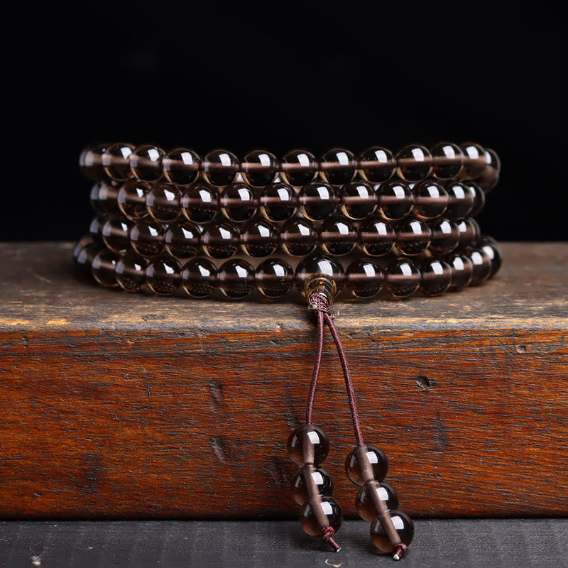 Black Obsidian Ice Obsidian 108-Bead Mala Bracelet — product view 13