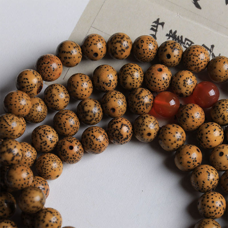 Bodhi Seed Red Agate 108-Bead Mala Bracelet — product view 4