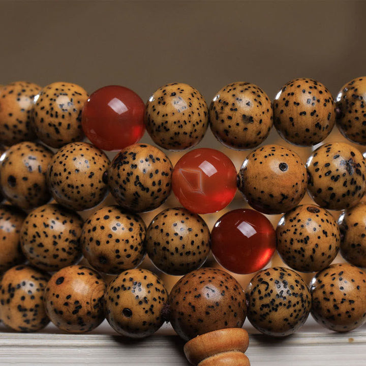 Bodhi Seed Red Agate 108-Bead Mala Bracelet — product view 5