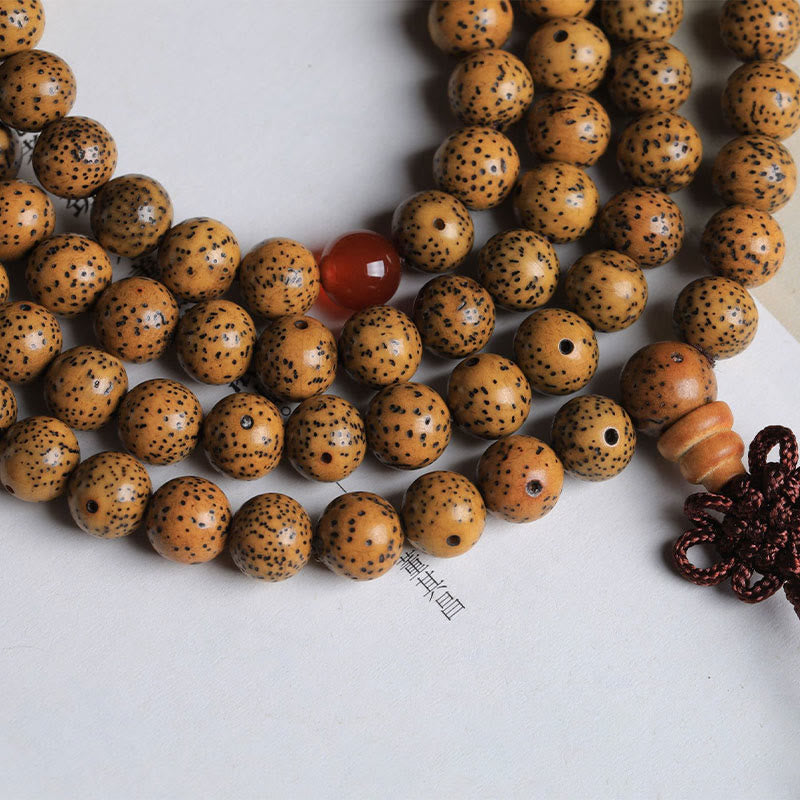 Bodhi Seed Red Agate 108-Bead Mala Bracelet — product view 6