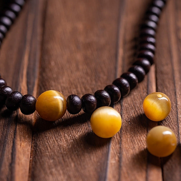 Bowl Bodhi Seed Colored Rope 108-Bead Mala Bracelet — product view 8